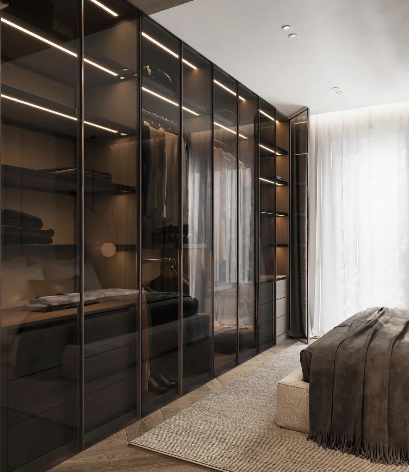Dressing perete cu vitrină